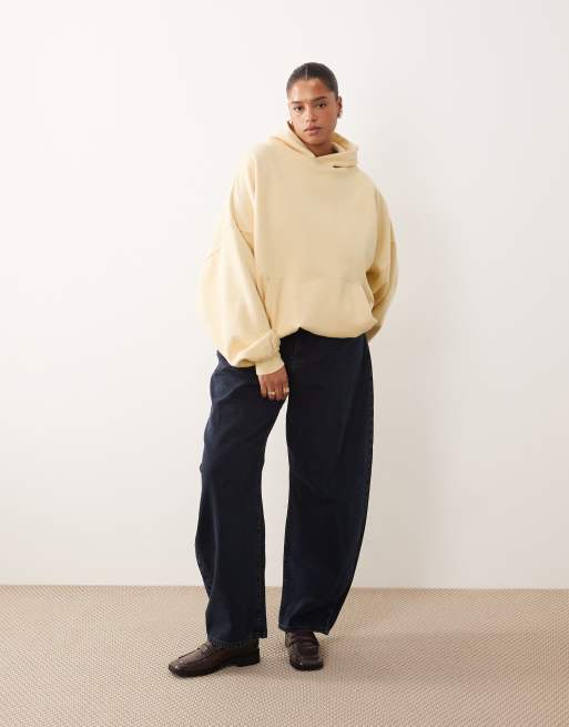 ARRANGE Curve oversized premium heavyweight hoodie in buttermilk, 2 of 4