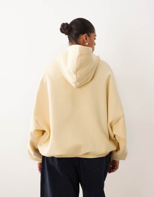 ARRANGE Curve oversized premium heavyweight hoodie in buttermilk, 3 of 4
