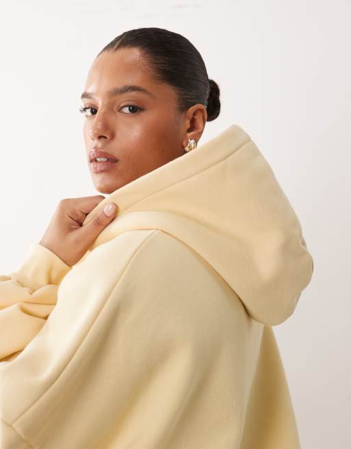 ARRANGE Curve oversized premium heavyweight hoodie in buttermilk, 4 of 4