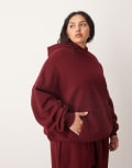 [ARRANGE] ARRANGE Curve oversized premium heavyweight hoodie in merlot-Red XL Merlot