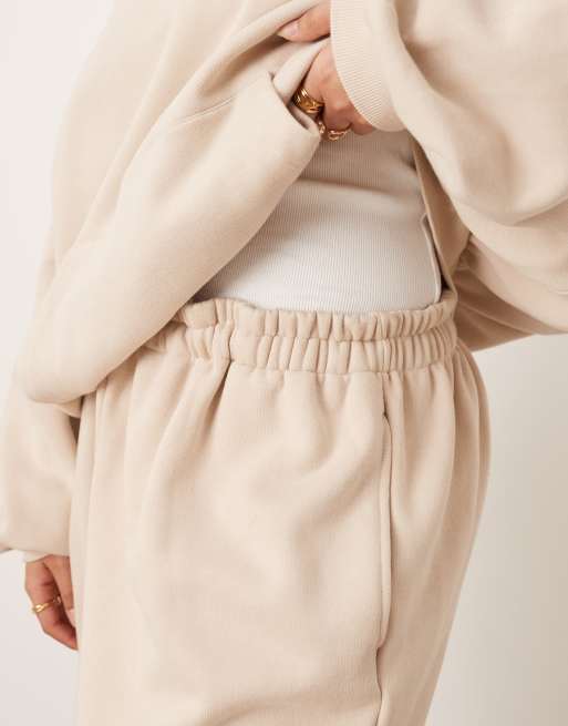 ARRANGE Curve oversized premium heavyweight sweatpants with cuffs in oatmeal, 2 of 5