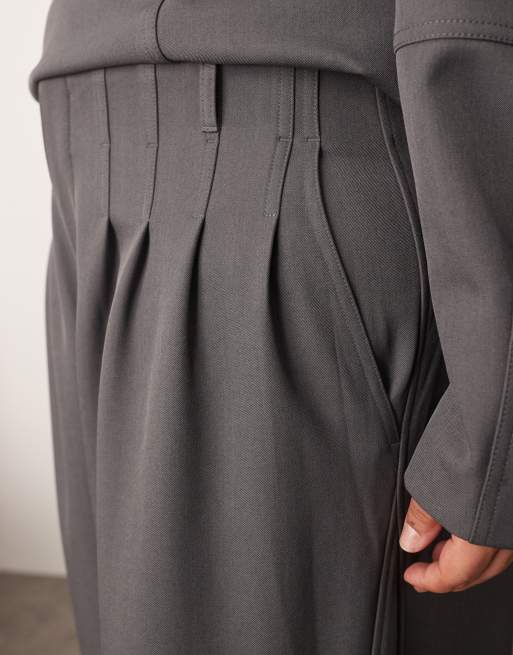 ARRANGE Curve - Pantalon d'ensemble ample et ajusté avec plis à la taille - Gris, 2 de 5