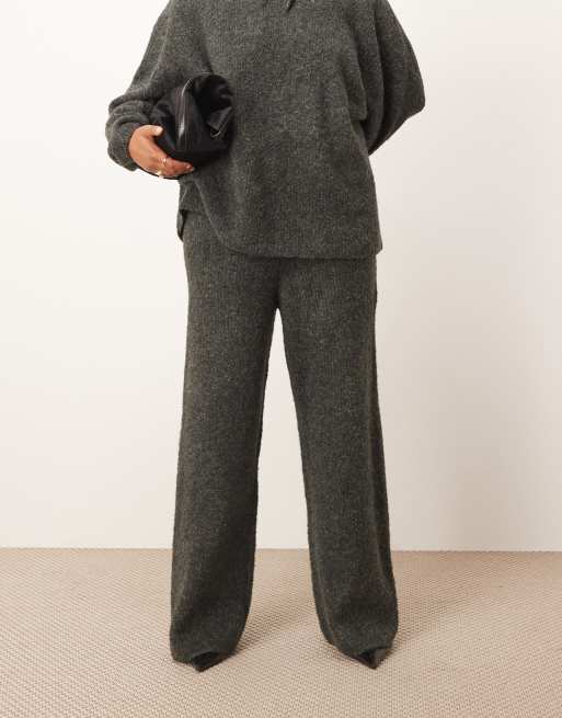 ARRANGE Curve - Pantalon droit d'ensemble en maille bouclée - Anthracite, 2 de 5