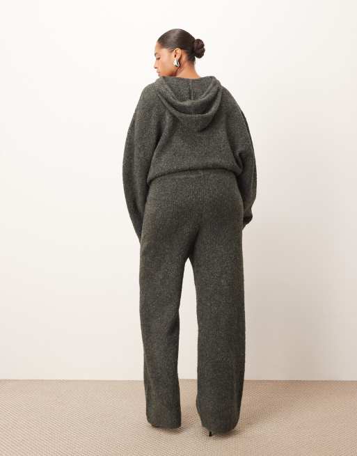 ARRANGE Curve - Pantalon droit d'ensemble en maille bouclée - Anthracite, 3 de 5