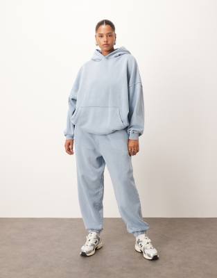 ARRANGE ARRANGE Curve premium acid wash joggers in soft blue