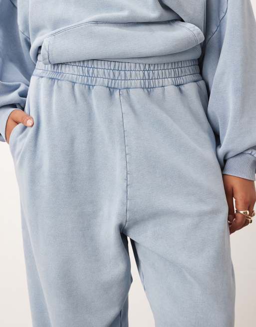 ARRANGE Curve premium acid wash sweatpants in soft blue, 3 of 5