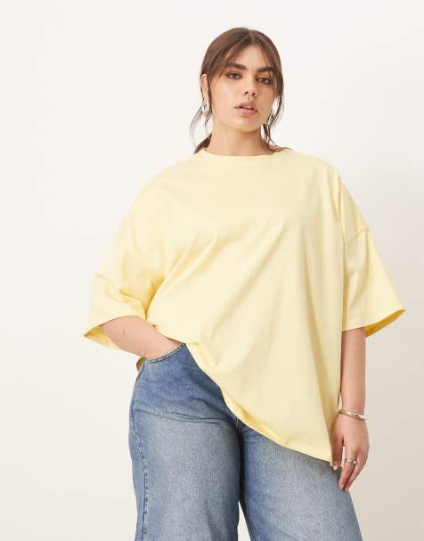 ARRANGE Curve – Premium – Ljusgul, kraftig t-shirt i oversize - view 1