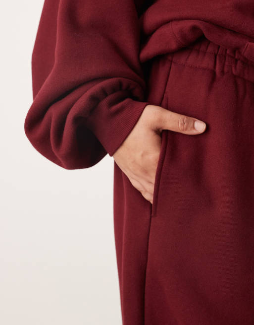 ARRANGE Curve - Premium - Merlotfarvede og oversized joggingbukser i kraftigt materiale med tætsiddende benkanter, 2 af 5