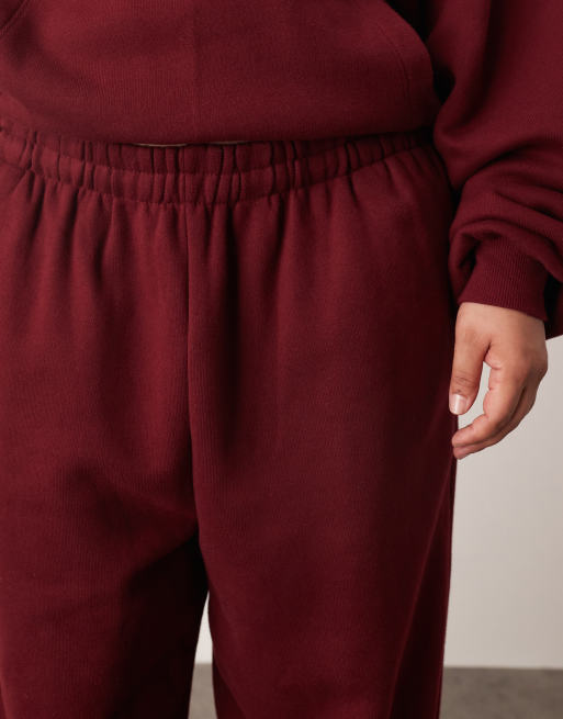 ARRANGE Curve - Premium - Merlotfarvede og oversized joggingbukser i kraftigt materiale med tætsiddende benkanter, 4 af 5