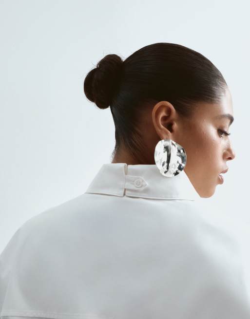 ARRANGE Curve premium oversized shirt in white, 2 of 4