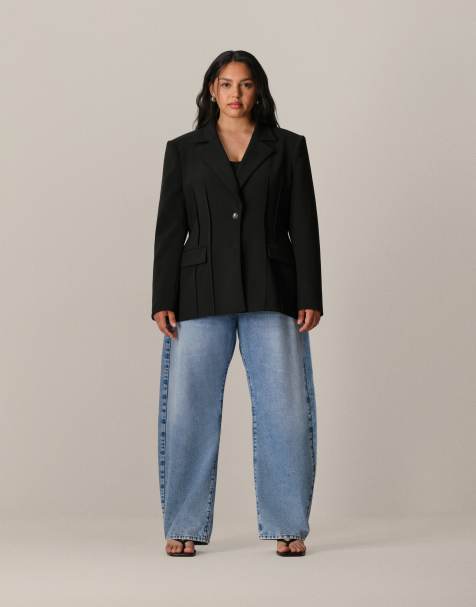ARRANGE Curve premium sculpted blazer in black - view 1
