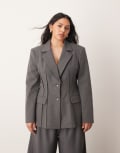 [ARRANGE] ARRANGE Curve premium sculpted blazer in grey marl 24 Grey marle