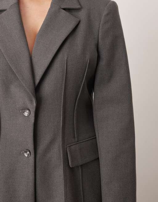 ARRANGE Curve premium sculpted blazer in grey marl, 2 of 4