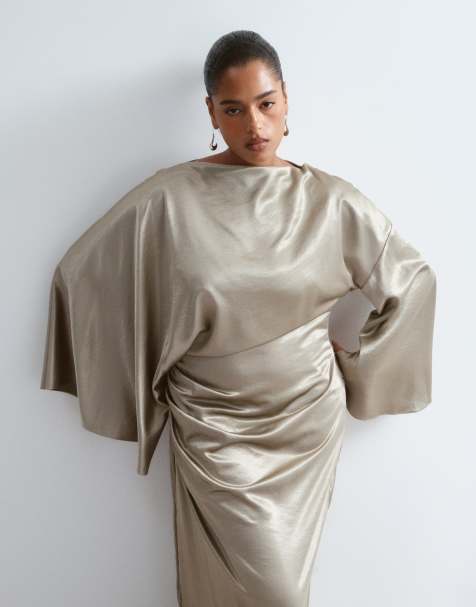 long sleeve gold satin dress Dresses | Gold & Rose Gold Styles gold dress with sleeves