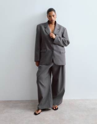 Arrange Curve Spence Tailored Wool Pants In Gray
