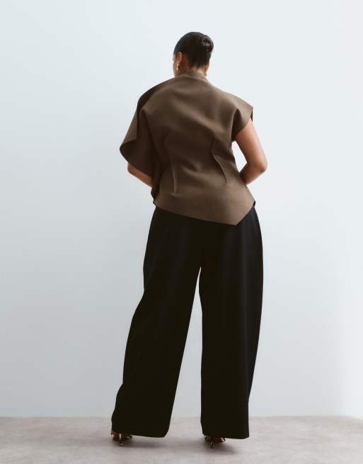 ARRANGE Curve Spence tailored wool trouser in black, 3 of 5