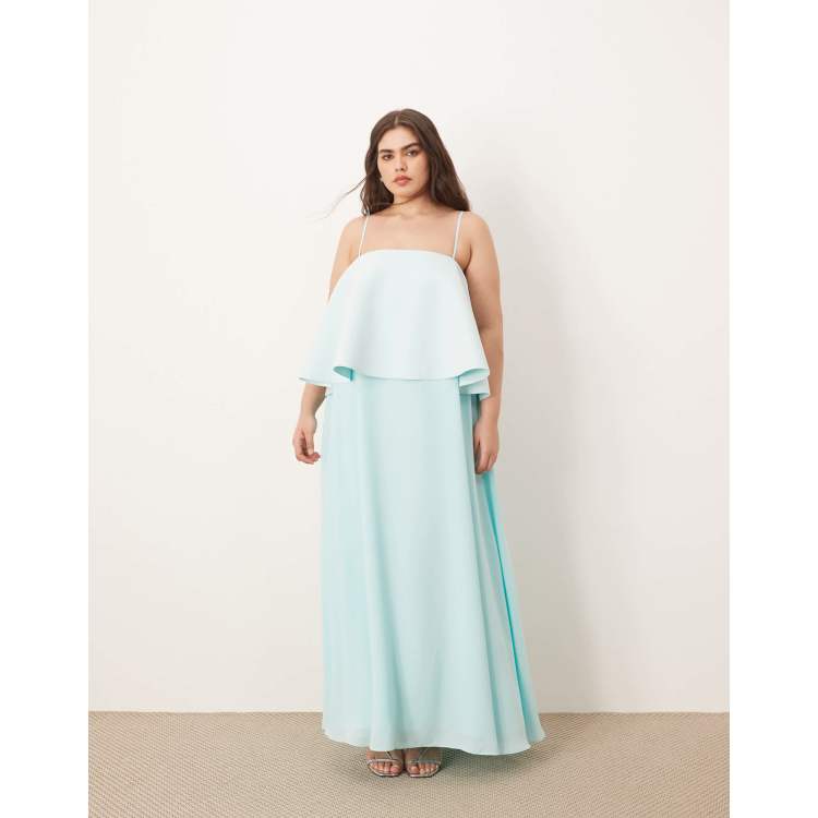 light blue maxi dress plus size MACloth Halter V Neck Satin Long Prom Dress Royal Blue / Yellow Formal Evening Gown Yellow / Above Knee / US2 main image 0