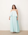 [ARRANGE] ARRANGE Curve strappy layered volume maxi dress in light blue 18 Light Blue