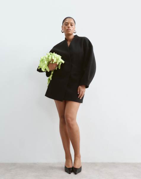 ARRANGE Curve structured blazer mini dress in blazer in black
