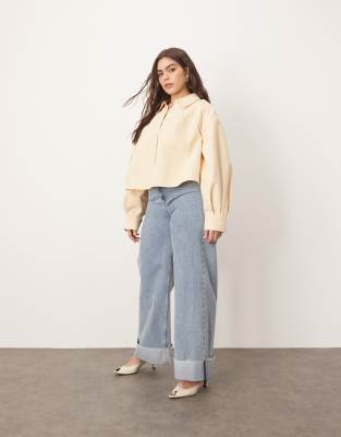 Arrange Curve Structured Boxy Shirt In Yellow