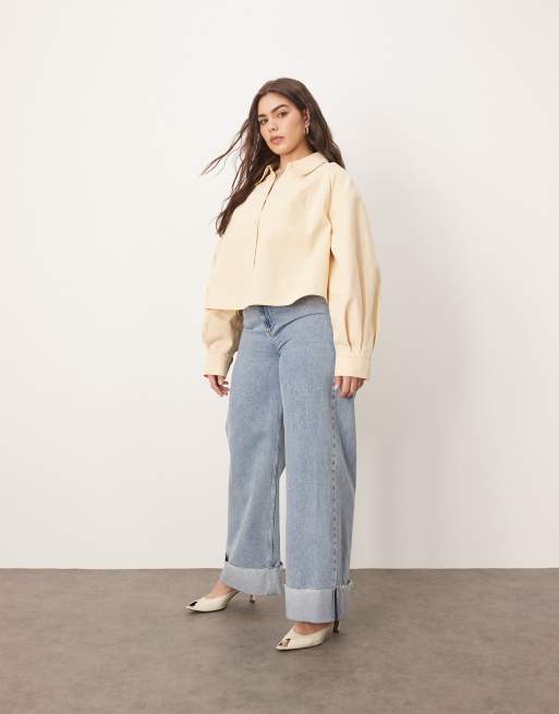 ARRANGE Curve structured boxy shirt in buttermilk, 2 of 4
