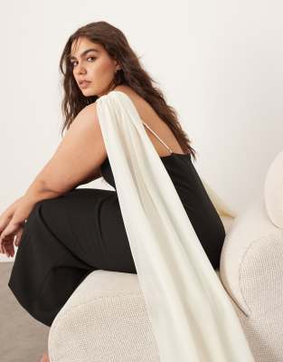 Arrange Curve Structured Maxi Dress With Chiffon Drape