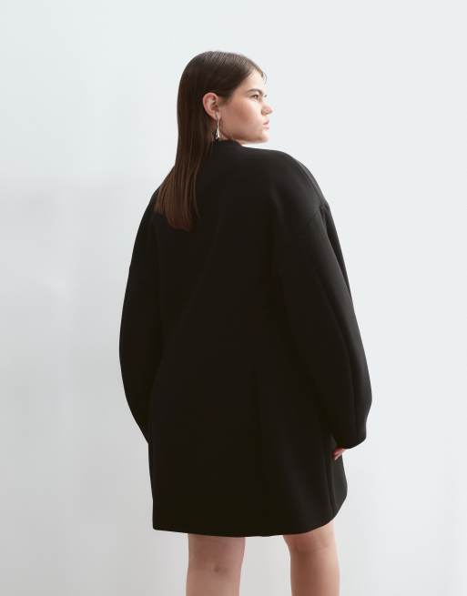 ARRANGE Curve strukturerad kavaj-miniklänning i svart, 4 av 5