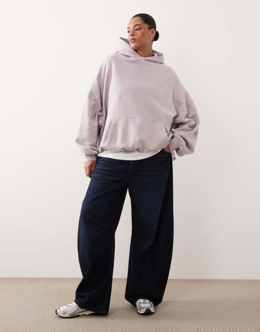 ARRANGE Curve - Sweat à capuche oversize en tissu épais de qualité supérieure - Lilas doux, 2 de 4
