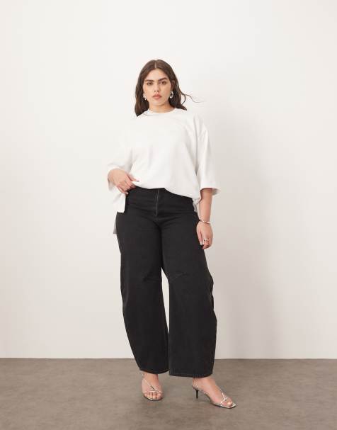 ARRANGE Curve Sydney denim barrel leg jeans in washed black - view 1