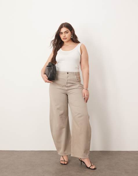 ARRANGE - Curve - Sydney - Denim jeans met wijde ronde pijpen in grijs - view 1