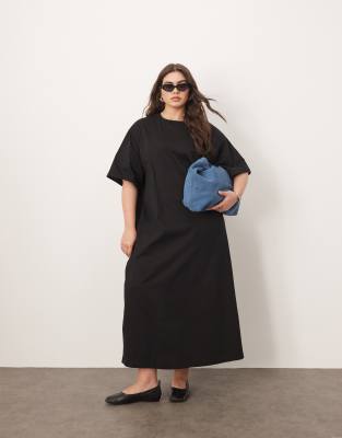 ARRANGE Curve - T-shirt oversize épais de qualité supérieure - Noir