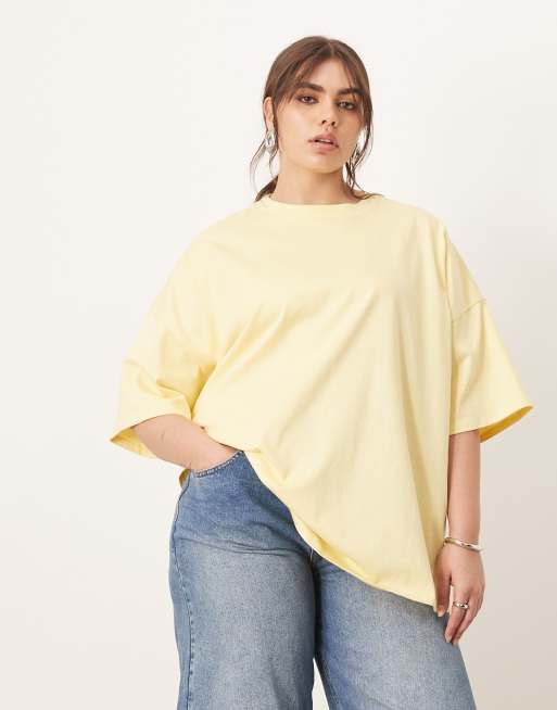 ARRANGE Curve - T-shirt pesante premium oversize color latticello