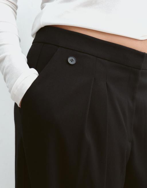 ARRANGE Curve tailored wide leg pants co-ord with detachable drape detail in black, 5 of 5