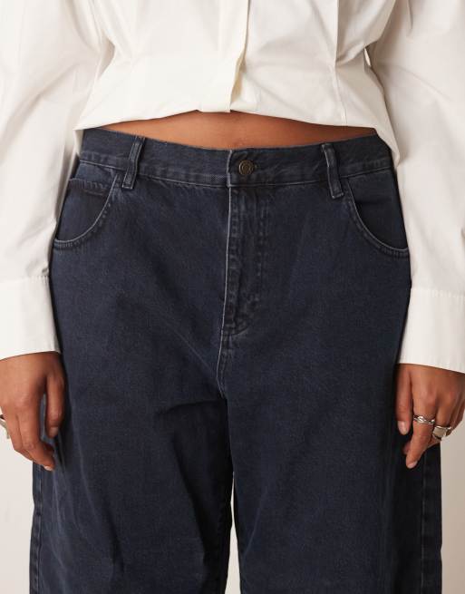 ARRANGE Curve - Tova - Jeans affusolati blu nero con risvolto sul fondo e taglio arrotondato sulla gamba, 5 di 5