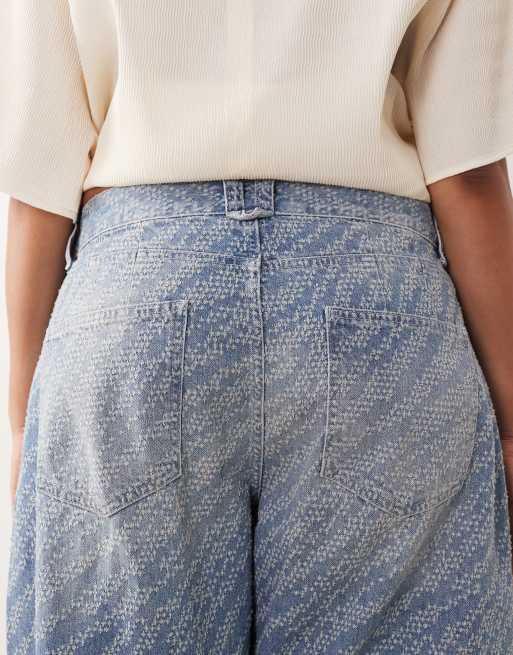 ARRANGE Curve Tova textured jean in mid wash blue, 5 of 5