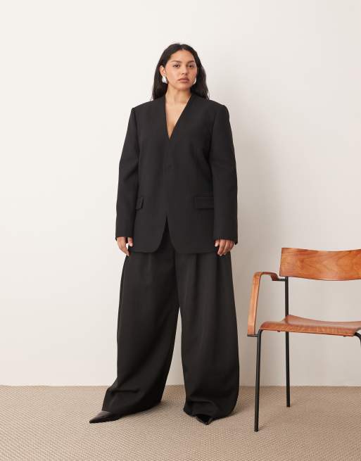 ARRANGE Curve - Ultimate - Blazer senza colletto nero, 3 di 4