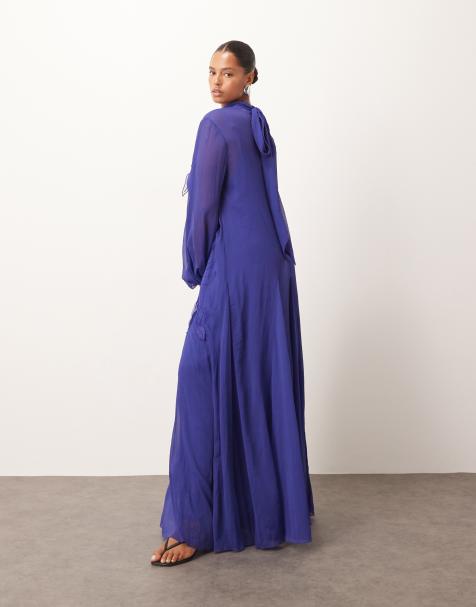 Abito Donna Lungo Bodycon Con Scollo A U - Vestito Cocktail Sexy Maniche Lunghe Per Feste E Matrimoni - Foto 6