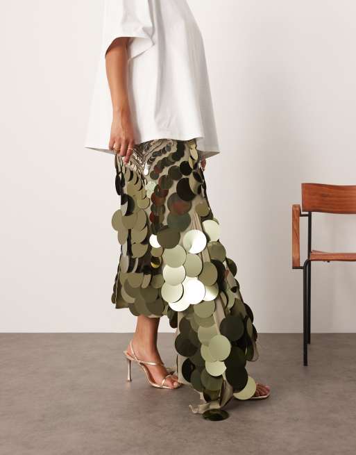 ARRANGE Curve wavy linear embellished square hem maxi skirt, 2 of 5