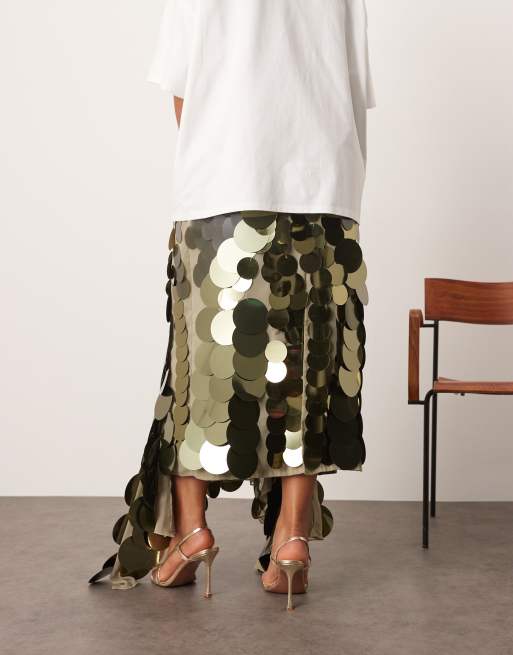 ARRANGE Curve wavy linear embellished square hem maxi skirt, 3 of 5