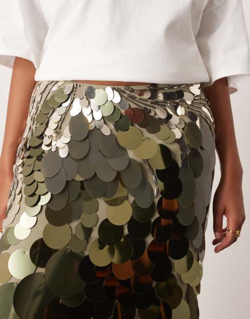 ARRANGE Curve wavy linear embellished square hem maxi skirt, 4 of 5