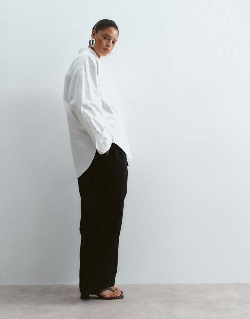 ARRANGE Curve - Willa - Broek met elastische taille met trekkoord in zwart met wassing, 5 van 5