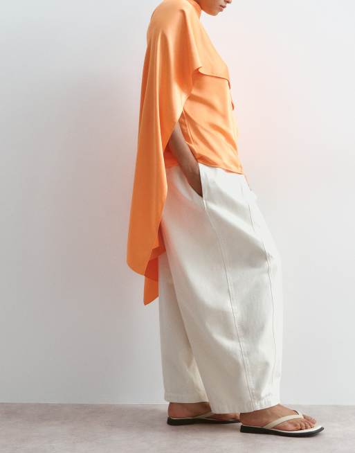 ARRANGE Curve Willa elasticated waist drawstring pants in washed bone, 5 of 5