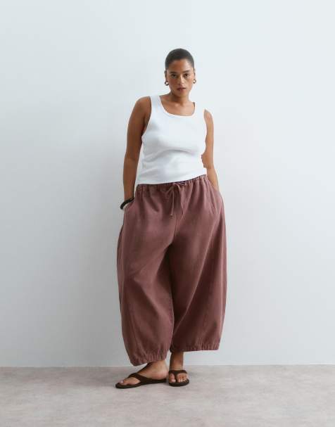 ARRANGE Curve - Willa - Pantalon avec taille élastique à cordon de serrage - Chocolat délavé - view 1