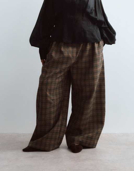 ARRANGE Curve Wylder pantalon ajusté taille haute à jambe large à carreaux, 2 de 5
