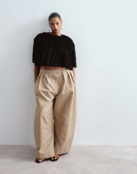 ARRANGE Curve Wylder tailored high waist wide leg trouser in stone - view 1