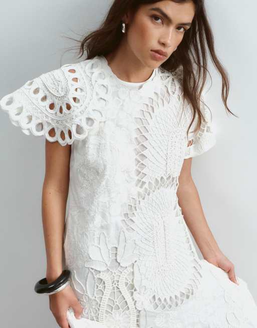 white cut work dress ESTHER