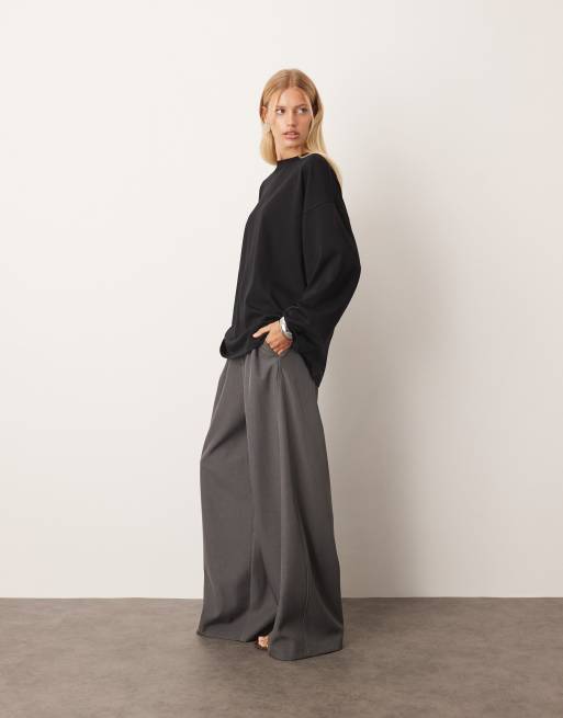 ARRANGE – Czarny bawełniany T-shirt oversize z długimi rękawami, 2 z 4