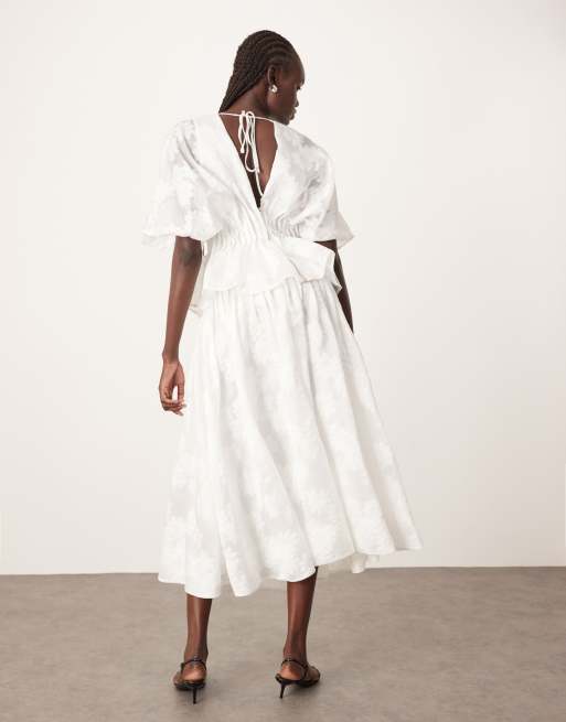 ARRANGE daisy organza pintuck dropped waist midi skirt co