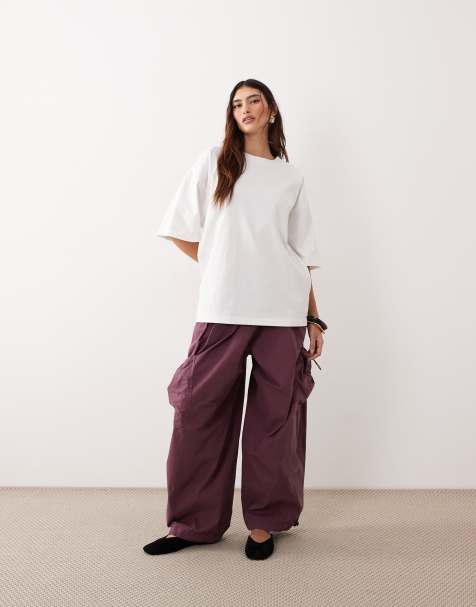 ARRANGE - Delphi - Utility broek met trekkoord in paars met wassing - view 1