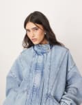 [ARRANGE] ARRANGE denim bomber jacket with seam detail in 90s light wash blue M Light wash blue